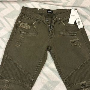 Hudson Blinder Biker NWT not worn.85% Cotton 15% Linen. Color: FROT “Army Green”
